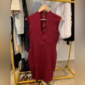 Elegant Burgundy Sleeveless Bodycon Dress